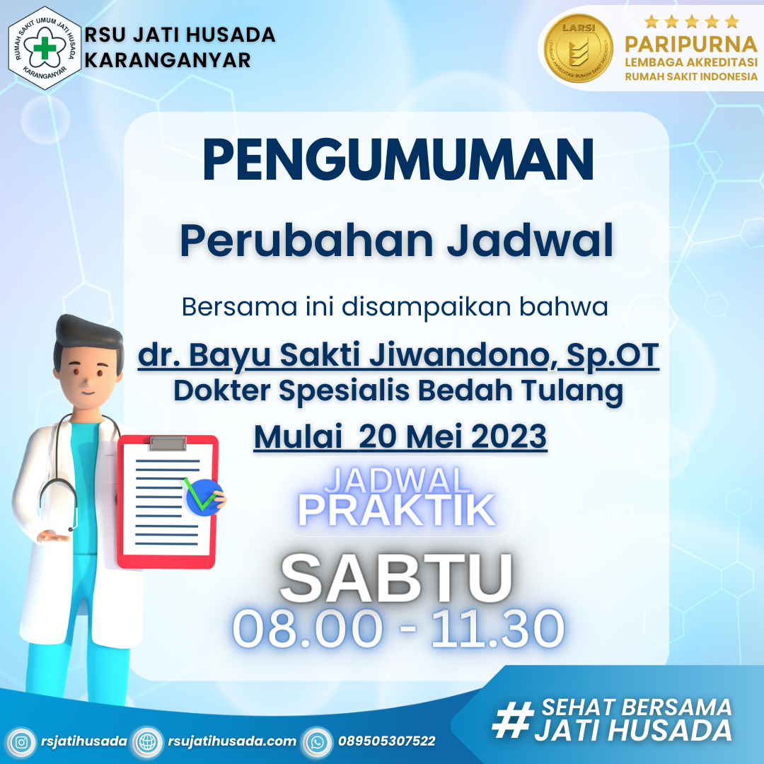 Perubahan Jadwal Poliklinik Spesialis Bedah Tulang